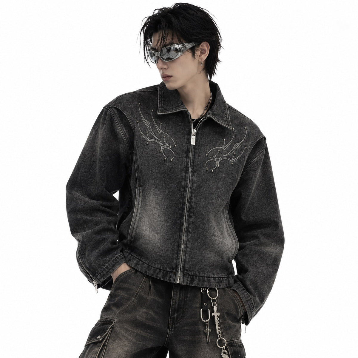 Cyber Spine Denim Jacket