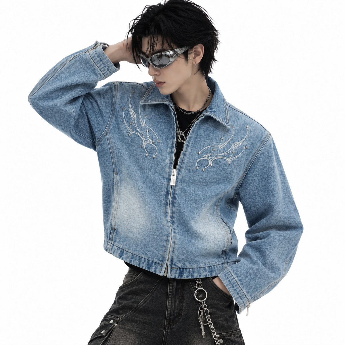 Cyber Spine Denim Jacket